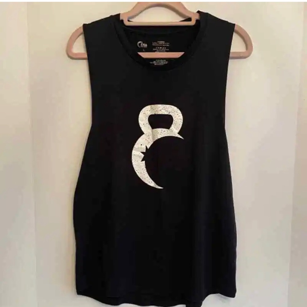 XL Zyia Active Black White Kettle Moon Tank Top X Large Activewear Athletic  IN